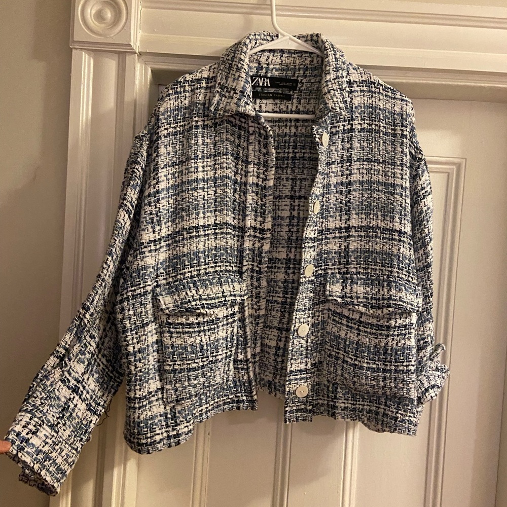 Zara blue white blazer